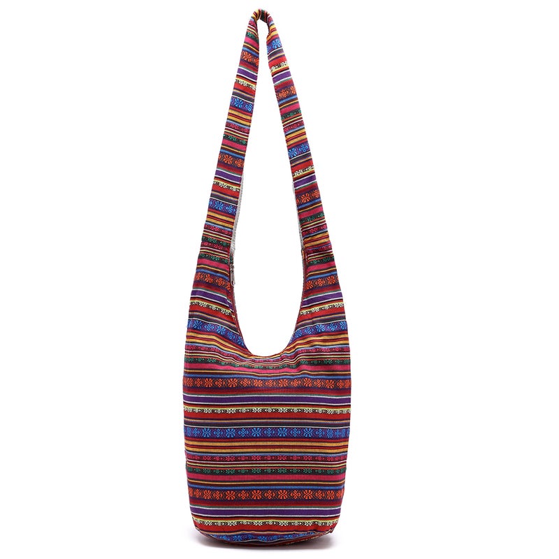 Coton Pose Women Shoulder Handbags Fashion canvas Hippie Crossbody Bags Bohemian Animal Prints Hobo Bags (red) - Image 1